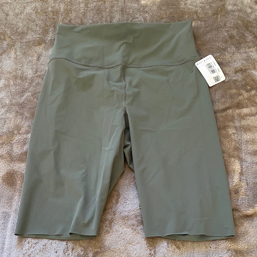 Olive Green Women's High-Waisted Shorts